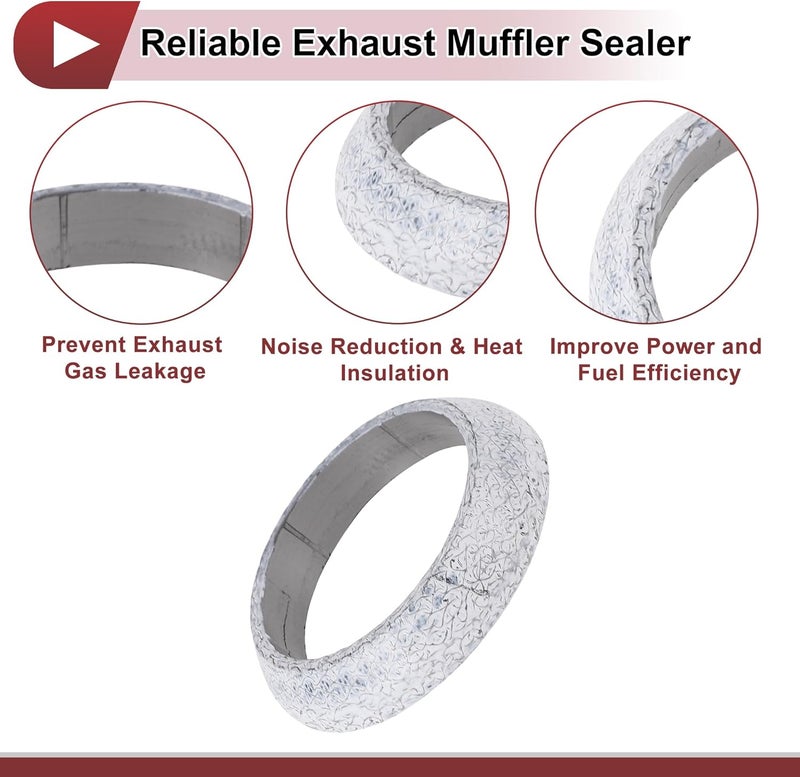 REPAIROCK ID 46mm Exhaust Manifold Gasket Prevent Leak Noise Exhaust Donut Gasket Muffler Ring Exhaust Flange Gasket for Car SUV Truck RV Graphite - Image 5